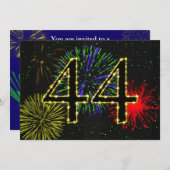 44e verjaardagsfeestje uitnodigen kaart (Voorkant / Achterkant)