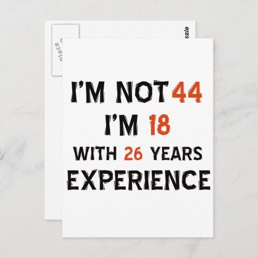 44ste verjaardag design briefkaart (Voorkant / Achterkant)