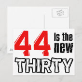 44ste verjaardag design briefkaart (Voorkant / Achterkant)