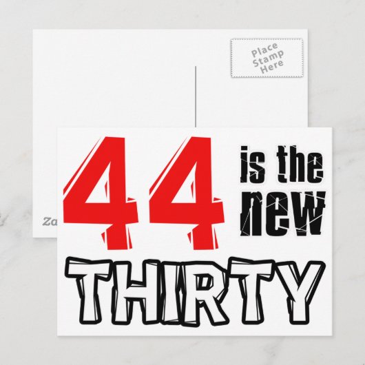 44ste verjaardag design briefkaart (Voorkant / Achterkant)