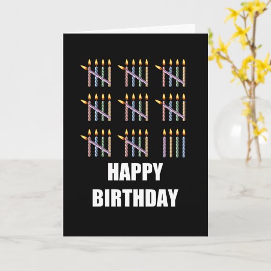 44ste verjaardag met kaarsen kaart (Gele Bloem)