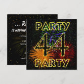 44ste verjaardag uitnodiging met vuurwerk (Voorkant / Achterkant)