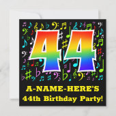 44ste verjaardagsfeestje: Leuke muzieksymbolen, Ra Kaart (Voorkant)