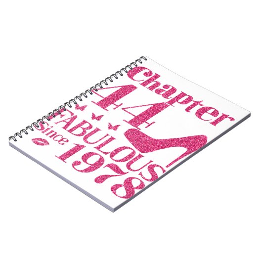 44th Birthday Chapter 44 Fabulous Since 1978 Notitieboek (Linkerzijde)