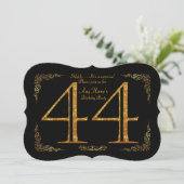 44th, Birthday party 44th, geweldige Gatsby, zwart Kaart (Staand voorkant)