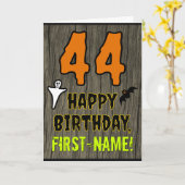 44th Verjaardag: Spooky Halloween Thema, aangepast Kaart (Gele Bloem)