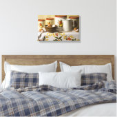 4549 Bowl Pitcher & Cannisters, nog steeds leven Canvas Afdruk (Insitu (Slaapkamer))