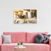4549 Bowl Pitcher & Cannisters, nog steeds leven Canvas Afdruk (Insitu (Woonkamer))