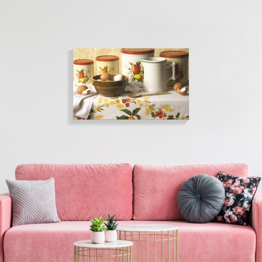 4549 Bowl Pitcher & Cannisters, nog steeds leven Canvas Afdruk (Insitu (Woonkamer))