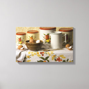 4549 Bowl Pitcher & Cannisters, nog steeds leven Canvas Afdruk