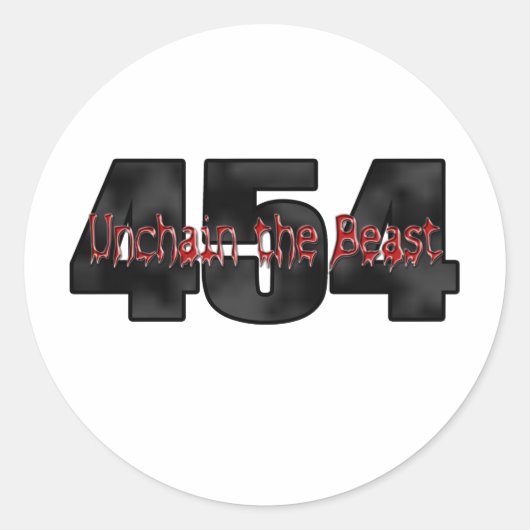 454 Big Block Beast Ronde Sticker (Voorkant)