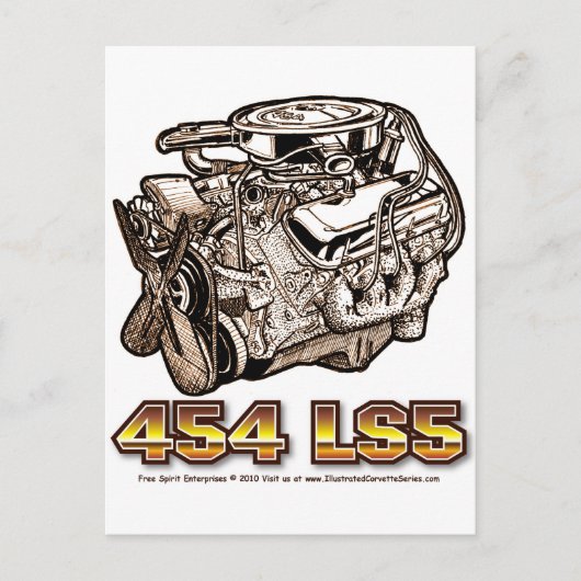 454 LS5-motor Briefkaart (Voorkant)