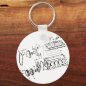 454ci-motordiagram sleutelhanger (Voorkant)