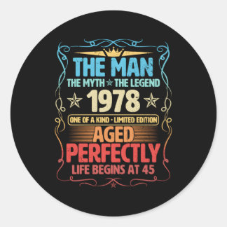 45 1978 Myth Legend 45th Ronde Sticker