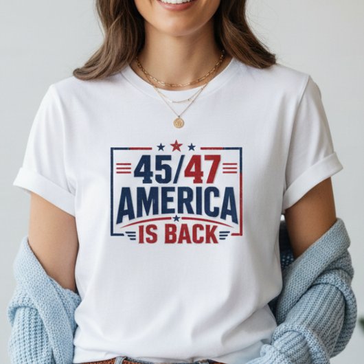 45-47 America Is Back Dames Patriottisch T-shirt
