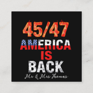 45/47 Amerika is terug en Show je Amerikaanse trot Vierkante Visitekaartje