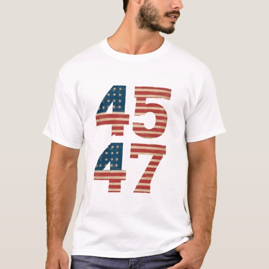 45 47 Amerikaanse vlag T-shirt (Voorkant)