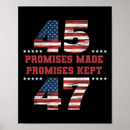 45 47 Beloftes gedaan hielden President Trump Poster (Voorkant)
