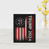 45 47 Donald Trump 2024 Amerikaanse vlag 2024 Verk Kaart (Gele Bloem)