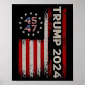 45 47 Donald Trump 2024 Amerikaanse vlag 2024 Verk Poster (Voorkant)