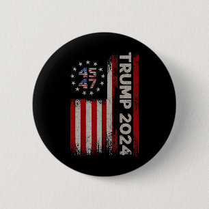 45 47 Donald Trump 2024 Amerikaanse vlag 2024 Verk Ronde Button 5,7 Cm