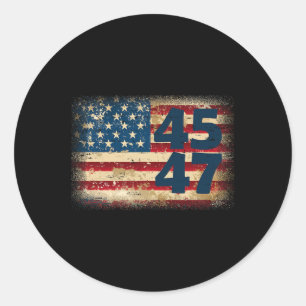45 47 Donald Trump 2024 Amerikaanse vlag Ronde Sticker