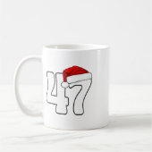 45 47 Donald Trump 2024 Amerikaanse vlag Santa Hat Koffiemok (Links)