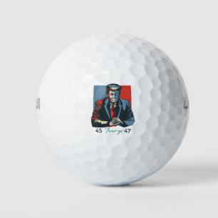 45 47 Donald Trump Anguish 2024 President Retro Golfballen