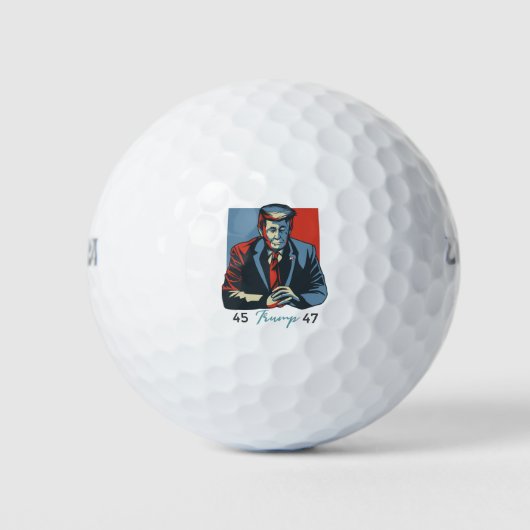 45 47 Donald Trump Anguish 2024 President Retro Golfballen (Voorkant)