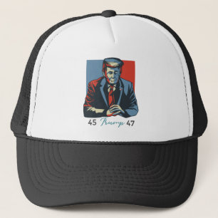 45 47 Donald Trump Anguish 2024 President Retro Trucker Pet