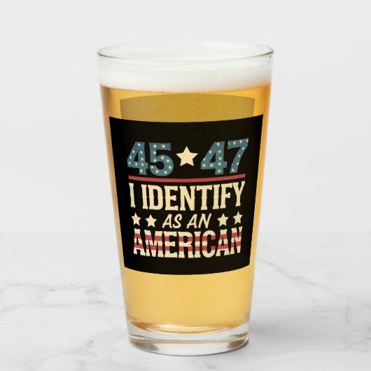 45 47 Ik Identificeer Als Een Amerikaanse Vlag Tru Glas (Voorkant gevuld)