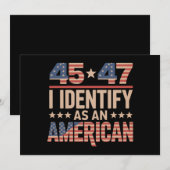 45 47 Ik identificeer me als een Amerikaans Trump- Kaart (Voorkant / Achterkant)