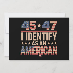 45 47 Ik identificeer me als een Amerikaans Trump- Kaart