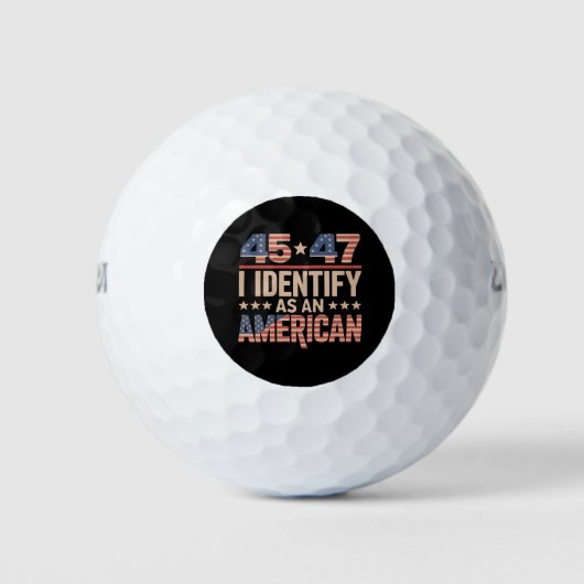 45 47 Ik Identificeer Me Als Een Amerikaanse Trump Golfballen (Voorkant)