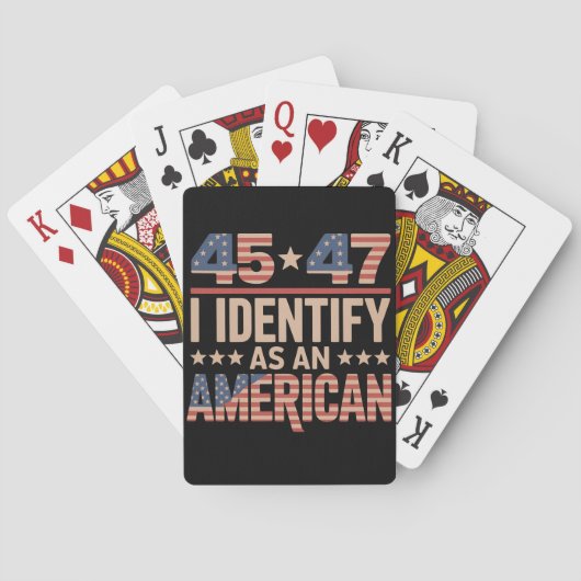 45 47 Ik Identificeer Me Als Een Amerikaanse Trump Pokerkaarten (Achterkant)