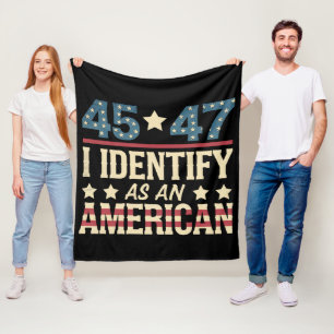 45 47 Ik Identificeer Me Als Een Amerikaanse Vlag Fleece Deken