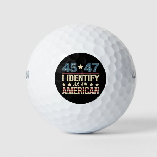 45 47 Ik identificeer me als een Amerikaanse vlag  Golfballen (Voorkant)