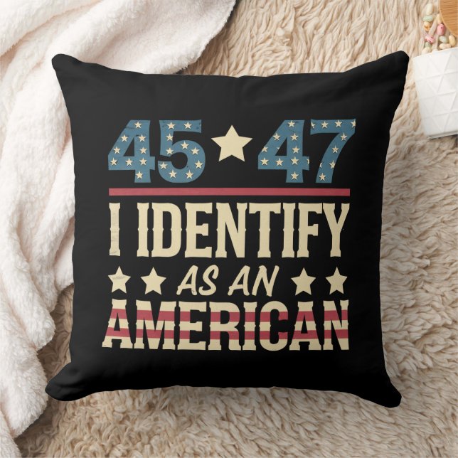 45 47 Ik Identificeer Me Als Een Amerikaanse Vlag  Kussen (Deken)