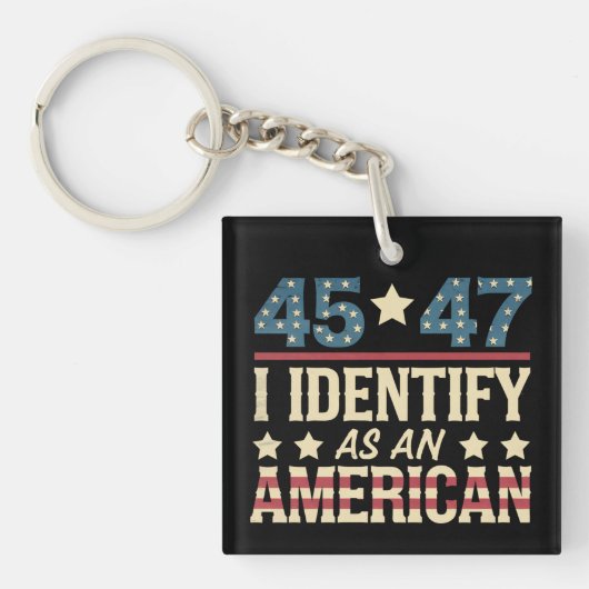 45 47 Ik Identificeer Me Als Een Amerikaanse Vlag Sleutelhanger (Voorkant)
