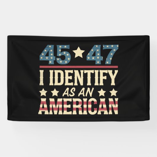 45 47 Ik Identificeer Me Als Een Amerikaanse Vlag Spandoek (Horizontaal)
