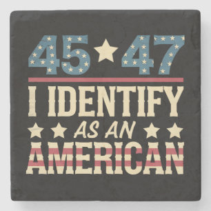 45 47 Ik Identificeer Me Als Een Amerikaanse Vlag Stenen Onderzetter