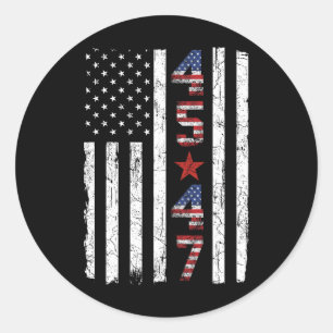 45 47 Inauguratie van het Trump-President VS Retro Ronde Sticker