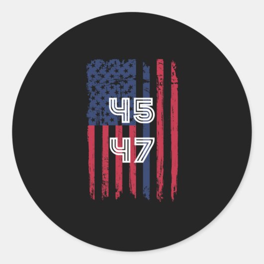 45 47 is terug, zal een grappige trump zijn ronde sticker (Voorkant)