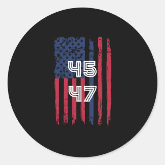 45 47 is terug, zal een grappige trump zijn ronde sticker