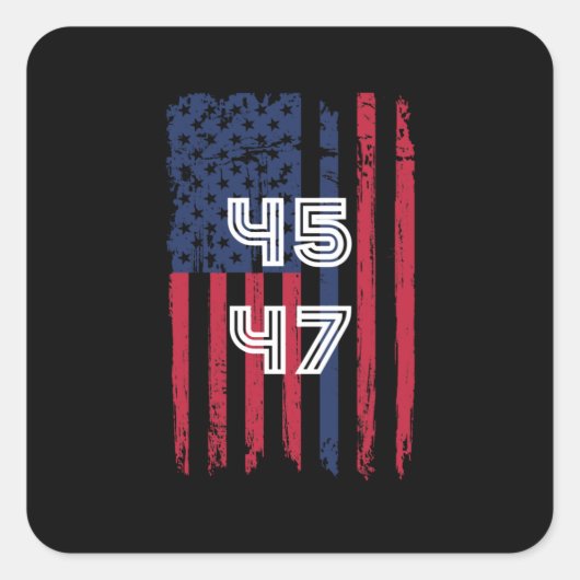 45 47 is terug, zal een grappige trump zijn vierkante sticker (Voorkant)