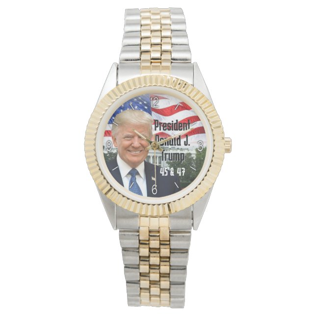 45 & 47 Keepsake President Donald J Trump 2024 Horloge (Voorkant)