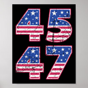 45 47 Patriottisch President Trump twee keer in zi Poster