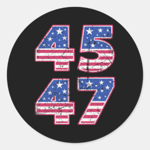 45 47 Patriottisch President Trump twee keer in zi Ronde Sticker
