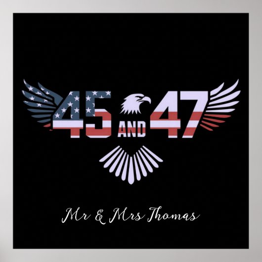 45-47 President 2024 Trump keert terug naar het Wi Poster (Voorkant)