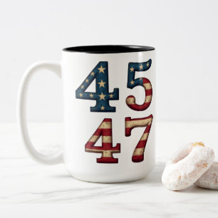 45-47 president Trump Tweekleurige Koffiemok